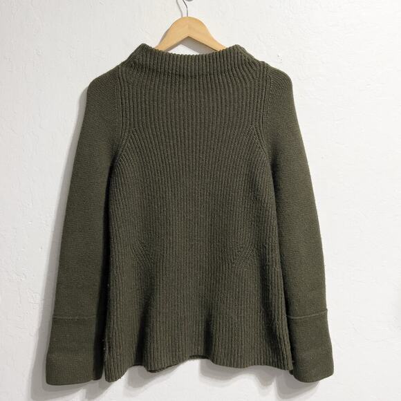White + Warren Sweater XS Knit Mock Neck Long Sleeve Green Chunky Knit - Picture 1 of 6